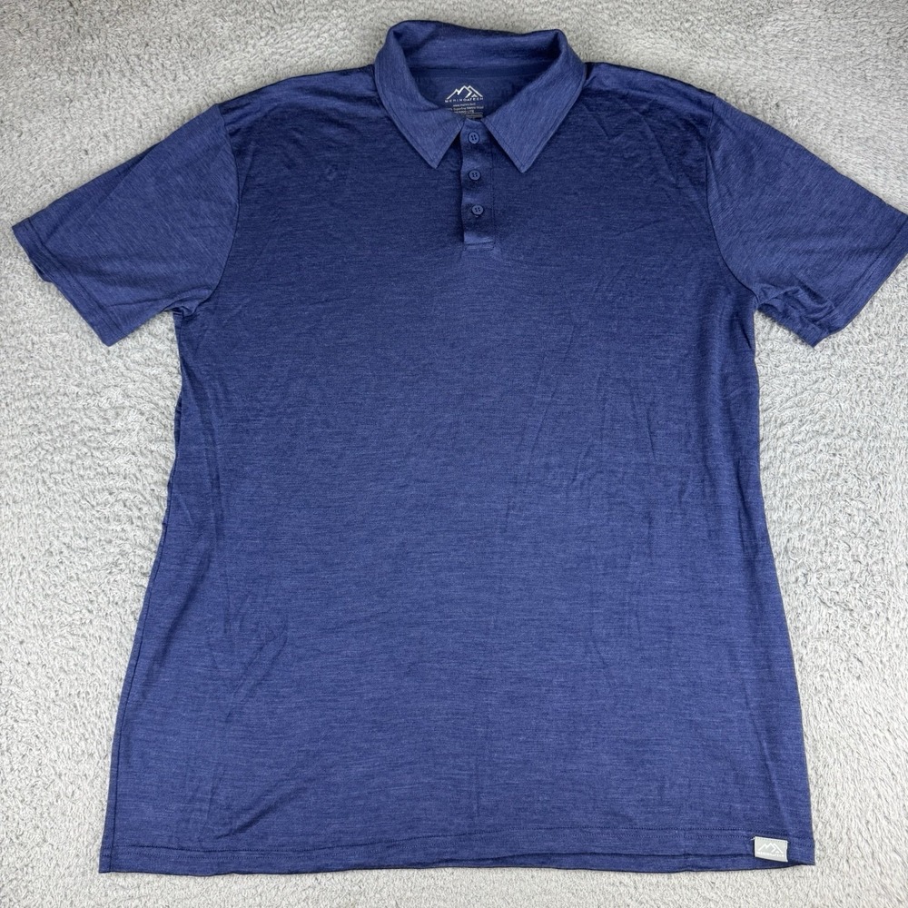 Merino.tech Polo Shirt Mens XXL Blue Merino Lite 100% Superfine Merino Wool